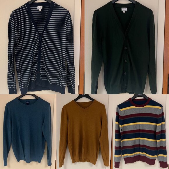 Lot of 5 Men's Old Navy Sweaters Cardigans Size Medium - Picture 1 of 10
